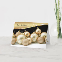 メリークリスマス.金ゴールドバウブル シーズンカード