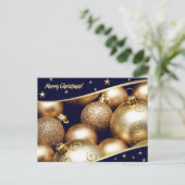 メリークリスマス.金ゴールドバウブル シーズンポストカード (スタンド正面)