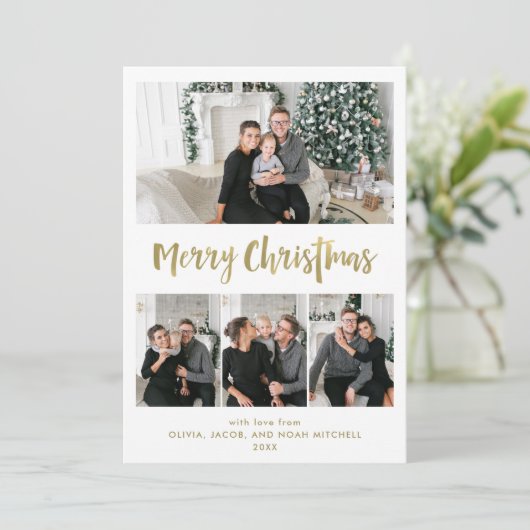 メリークリスマス |金ゴールドフ数々のォトグリッド シーズンカード (スタンド正面)