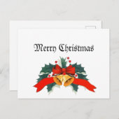 メリークリスマス(金ゴールドベル付) ポストカード (正面/裏面)
