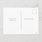 メリークリスマス |金ゴールドモダン4枚のフォトコラージュ シーズンポストカード (裏面)