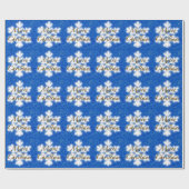 メリークリスマス、金ゴールドレタリング輝く雪片 ラッピングペーパー (フラット)