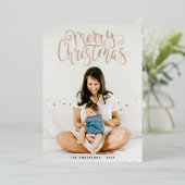 メリークリスマス.金ゴールド書道写真 箔シーズンカード (立ち正面)