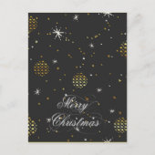 メリークリスマス – 金ゴールド灯と白い星 シーズンポストカード (正面)