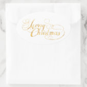 メリークリスマス(金ゴールド) 楕円形シール (バッグ)