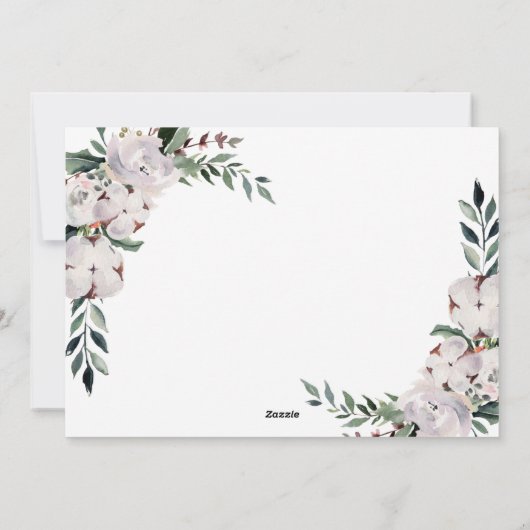 メリークリスマス |金ゴールド（2枚の写真と花） シーズンカード (裏面)