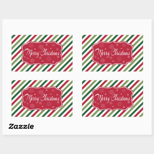 メリークリスマス 長方形シール (シート)