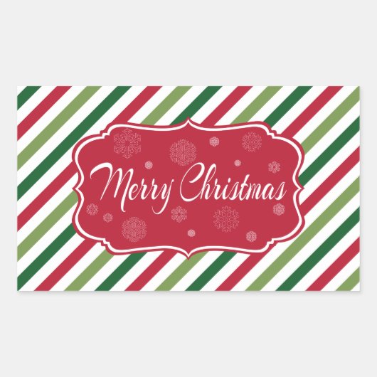 メリークリスマス 長方形シール (正面)