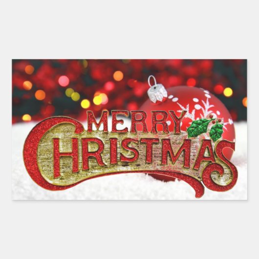 メリークリスマス 長方形シール (正面)
