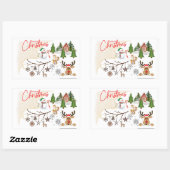 メリークリスマス 長方形シール (シート)