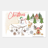 メリークリスマス 長方形シール (正面)
