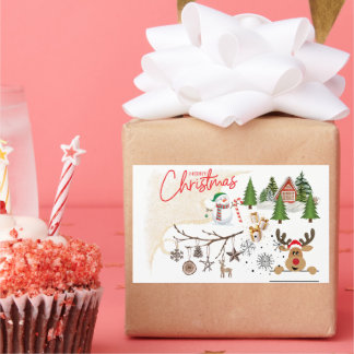 メリークリスマス 長方形シール