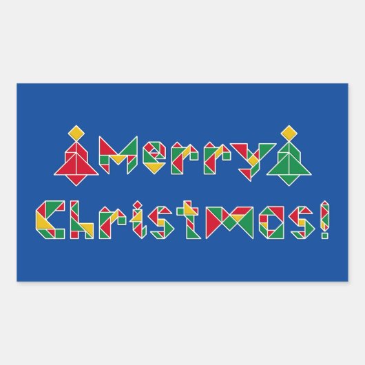 メリークリスマス！ 長方形シール (正面)