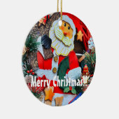 メリークリスマス [陶器の丸いオーナメント] セラミックオーナメント (右)
