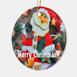 メリークリスマス [陶器の丸いオーナメント] セラミックオーナメント