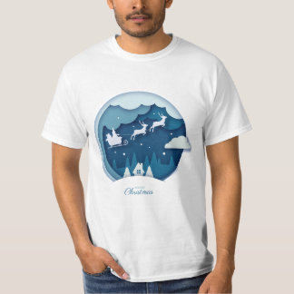 メリークリスマス – 雪が降るサンタTシャツ Tシャツ