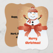 メリークリスマス　雪だるまさん シーズンカード (正面/裏面)