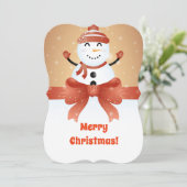 メリークリスマス　雪だるまさん シーズンカード (スタンド正面)