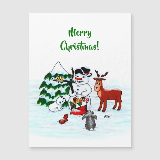 メリークリスマス!雪だるまと友だち (正面)