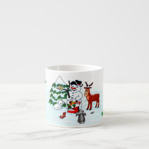 メリークリスマス!雪だるまと友だち エスプレッソカップ
