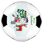 メリークリスマス!雪だるまと友だち サッカーボール (回転)