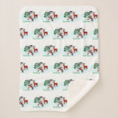 メリークリスマス!雪だるまと友だち シェルパブランケット (正面)