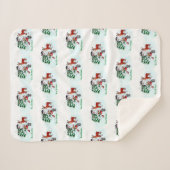 メリークリスマス!雪だるまと友だち シェルパブランケット (正面(横))