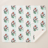 メリークリスマス!雪だるまと友だち シェルパブランケット (正面(横))