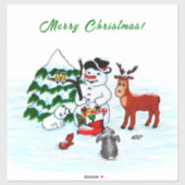 メリークリスマス!雪だるまと友だち シール (シート)