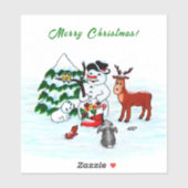 メリークリスマス!雪だるまと友だち シール (シート)