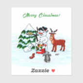 メリークリスマス!雪だるまと友だち シール (シート)