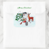 メリークリスマス!雪だるまと友だち スクエアシール (バッグ)