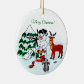 メリークリスマス!雪だるまと友だち セラミックオーナメント (右)