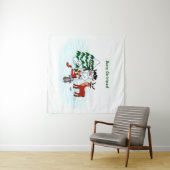 メリークリスマス!雪だるまと友だち タペストリー (インサイチュ(横))