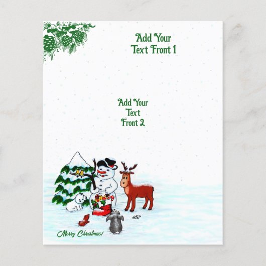 メリークリスマス!雪だるまと友だち チラシ (正面)