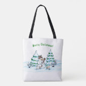 メリークリスマス!雪だるまと友だち トートバッグ (裏面)