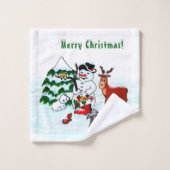 メリークリスマス!雪だるまと友だち バスタオルセット (ウォッシュタオル)