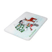 メリークリスマス!雪だるまと友だち バスマット (アングル)