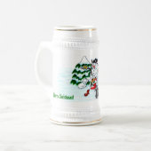 メリークリスマス!雪だるまと友だち ビールジョッキ (正面左)