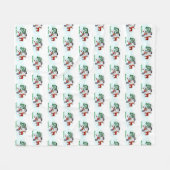 メリークリスマス!雪だるまと友だち フリースブランケット (正面(横))