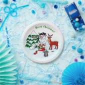 メリークリスマス!雪だるまと友だち ペーパープレート (パーティー)