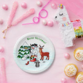 メリークリスマス!雪だるまと友だち ペーパープレート (パーティー)