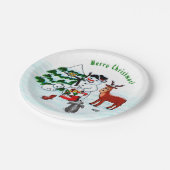 メリークリスマス!雪だるまと友だち ペーパープレート (アングル)