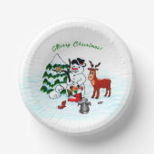 メリークリスマス!雪だるまと友だち ペーパーボウル (正面)