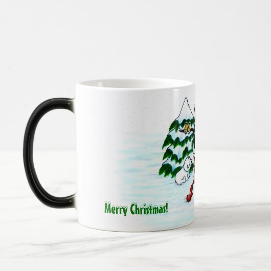 メリークリスマス!雪だるまと友だち モーフィングマグカップ (左)