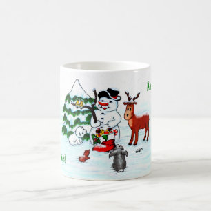 メリークリスマス!雪だるまと友だち モーフィングマグカップ