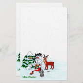 メリークリスマス!雪だるまと友だち 便箋 (正面/裏面)