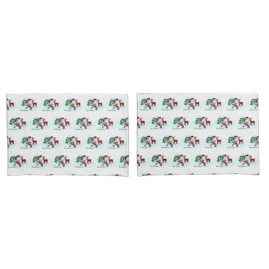 メリークリスマス!雪だるまと友だち 枕カバー (フロントセット)