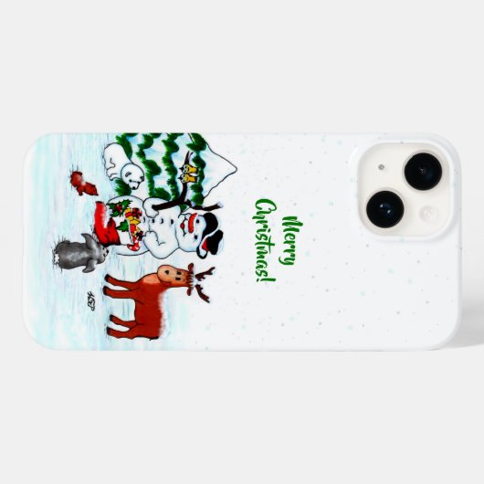 メリークリスマス!雪だるまと友だち Case-Mate iPhoneケース (裏面 (横))