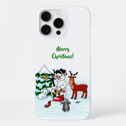 メリークリスマス!雪だるまと友だち iPhoneケース (裏面)